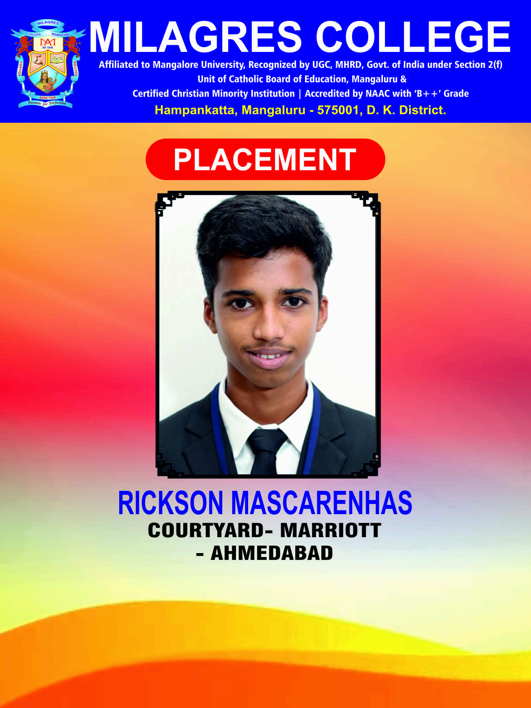 Successfully placed student